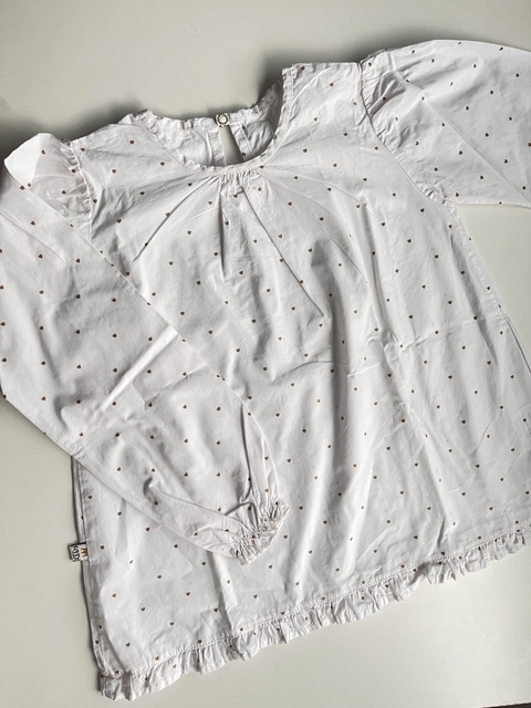 Camisa blanca corazones dorados ml Pandy t10a (176)