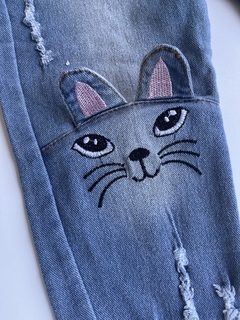 Jean celeste de gatitos importado t4/6a(181) - comprar online