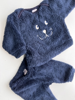 Conjunto peludito azul t1-3m broer (108)