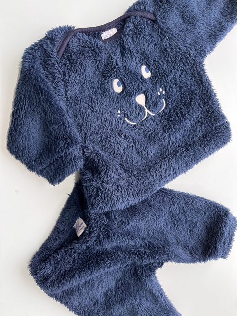 Conjunto peludito azul t1-3m broer (108)