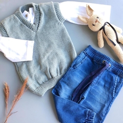 Chaleco tejido gris Unisex - comprar online