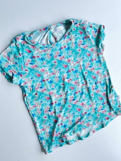 Remera verde flores Cheeky t9m(23)