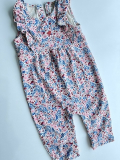 Enterito blanco floreado rosa y azul 9m baby cottons (42) - comprar online