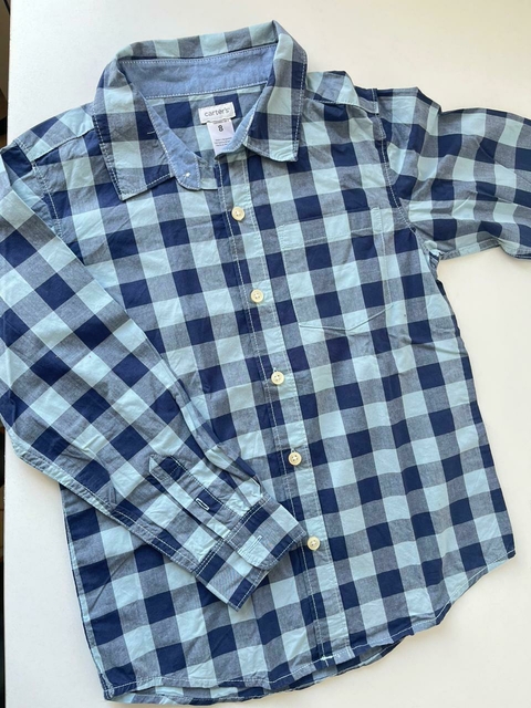 Camisa a cuadros azul y celeste Carters 8a (210)