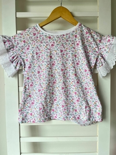 Remera mc flores con broderi Pandy t10a(278)