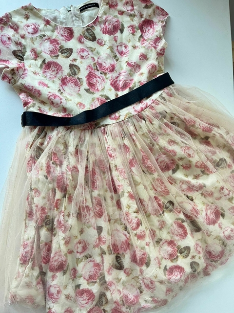 Vestido corto rosas tul Akiabara t8a (38)
