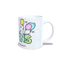 Caneca Parabéns 325ml em cerâmica Orathea - Personalize Canecas Azulejos e mais | Orathea Presentes