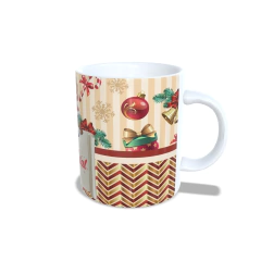 Caneca Feliz Natal para personalizar o nome 325ml Modelo 3 Orathea - Personalize Canecas Azulejos e mais | Orathea Presentes