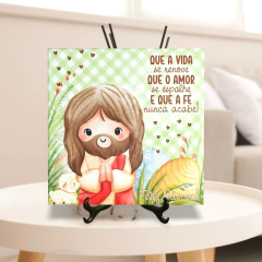 Quadro Azulejo Feliz Páscoa com suporte Orathea na internet
