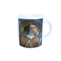 Caneca Santa Clara Religioso em cerâmica 325ml Orathea - Personalize Canecas Azulejos e mais | Orathea Presentes
