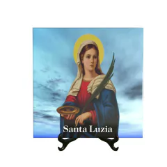 Quadro Azulejo Santa Luzia Decorativo com suporte Orathea