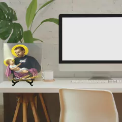 Quadro Azulejo São Caetano Religioso com suporte Orathea - Personalize Canecas Azulejos e mais | Orathea Presentes