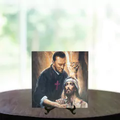 Quadro Azulejo São Camilo de Lellis Religioso com suporte Orathea - comprar online
