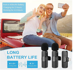 MICROFONE DE LAPELA DUPLO SEM FIO K9/2 - PARA TIPO C - comprar online