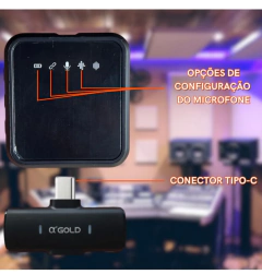 MICROFONE DE LAPELA DUPLO a"GOLD MCF-19 TIPO-C