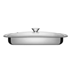 Asadera Fuente Tramontina Acero Tapa Vidrio 39cm 3,2l - JLSHOP