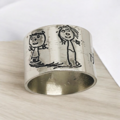 Anillo grabado de plata con tu dibujo! - Tienda de Joyeros