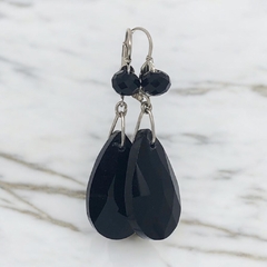 Aros con Piedra Gota Negra - comprar online