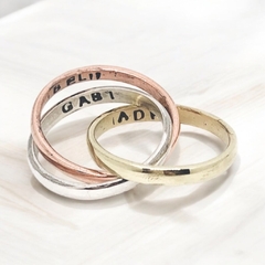 Anillo Entrelazados 3 Metales - comprar online