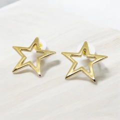 Gold Cut-Out Star Earrings