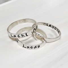 Anillos personalizados plata - SET X 3 - comprar online