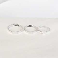 Anillos personalizados plata - SET X 3 - Tienda de Joyeros