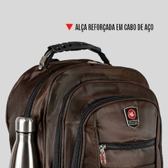 Mochila Unissex Impermeável Notebook com Encaixe USB 25 Litros Preta Black - comprar online
