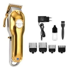Máquina de Cortar Cabelo Kemei Km-1987 Profissional Bivolt Sem Fio Dourada - loja online