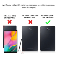 Imagem do Capa Giratória Inclinável para Tablet Samsung Galaxy Tab A 10.1" Polegadas SM- T585 / T580 Preta
