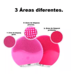 Esponja Elétrica Massagem Fácil Limpeza Rosto Recarregável Rosa - comprar online