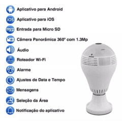 Imagem do Lâmpada Led Com Câmera Wifi Panorâmica 360º