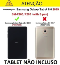 Capa Tablet Samsung Tab A 8 T290 T295 Premium Giratória Preta