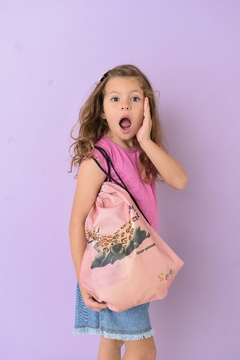 Mochila saco ecológica - onça-pintada - tecido 100% pet reciclado - comprar online