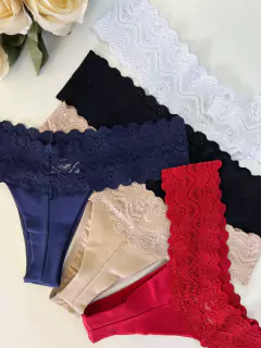 Kit 5 Calcinha de Algodão Semi Fio Duplo Maria Alice Lisa 4 na internet