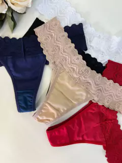 Kit 5 Calcinha de Algodão Semi Fio Duplo Maria Alice Lisa 4 - comprar online