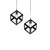 Colgante "Dados" 2 luces negro