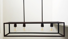 Colgante canasto rectangular 4 luces
