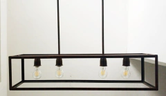 Colgante canasto rectangular 4 luces