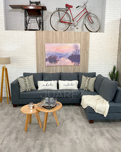 SOFA ESQUINERO ROMA, TAP. PANA VELVET C/ANTIMANCHAS GRIS TOPO