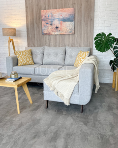 SOFA MARSELLA 3C + BUTACÓN, TAP. LINO C/ANTIMANCHAS GRIS