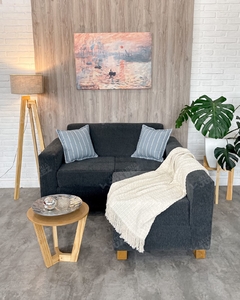 Sofá Cubo 2 Cuerpos + butacón, tap. chenille clásico gris topo - comprar online