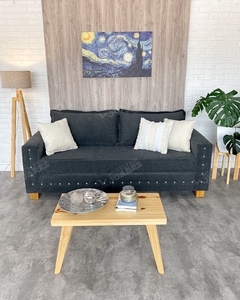 sofá palermo 3 cuerpos, tap. chenille clásico gris topo - comprar online