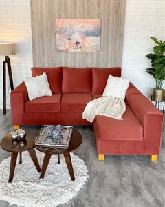 SOFA MILANO 3 CUERPOS + BUTACÓN, TAP. TERCIOPELO MALBEC c/antimanchas - comprar online