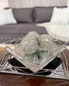 esferas de resina metalizada 10cm - set 3 unidades - comprar online