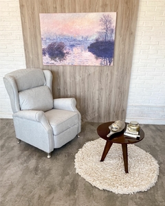 SILLÓN BERGER CON MOVIMIENTO, TAP. VELVET C/ANTIMANCHAS GRIS PLATA