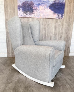 SILLÓN BERGER hamaca, TAP. VELVET C/ANTIMANCHAS gris plata - comprar online
