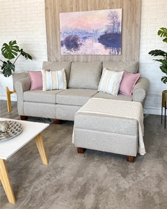 Sofá 3 Cuerpos + butacón C/sistema basculante, tap. lino c/antimanchas arena