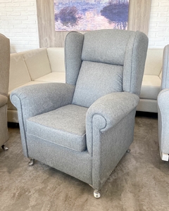 SILLÓN BERGER con sistema basculante, TAP. VELVET C/ANTIMANCHAS gris