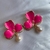 BRINCO ORQUIDEA PINK + ZIRCÔNIA