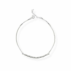 Tobillera veneciana + bolitas plata - perlas